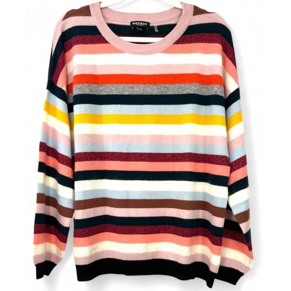 REPEAT CASHMERE | XS/S | Cashmere Sweater  Knit Pullover Crewneck Striped - Picture 1 of 5